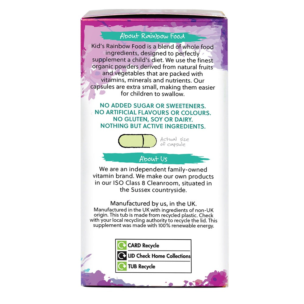 Kids Rainbow Food Organic Whole Food Multivitamin - 120 capsules