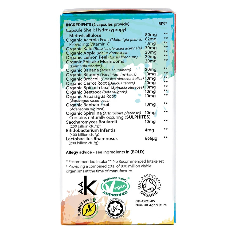 Kids Rainbow Food Organic Whole Food Multivitamin - 120 capsules